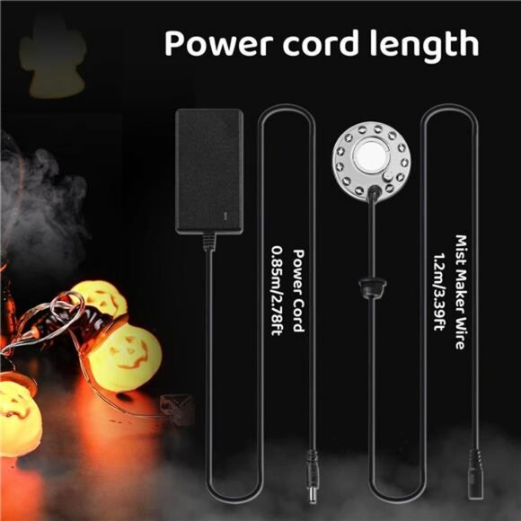 350ml/H Ultrasonic Mist Maker Fogger 12 LED Lights with Removable Splash Guard - Picture 5 of 7